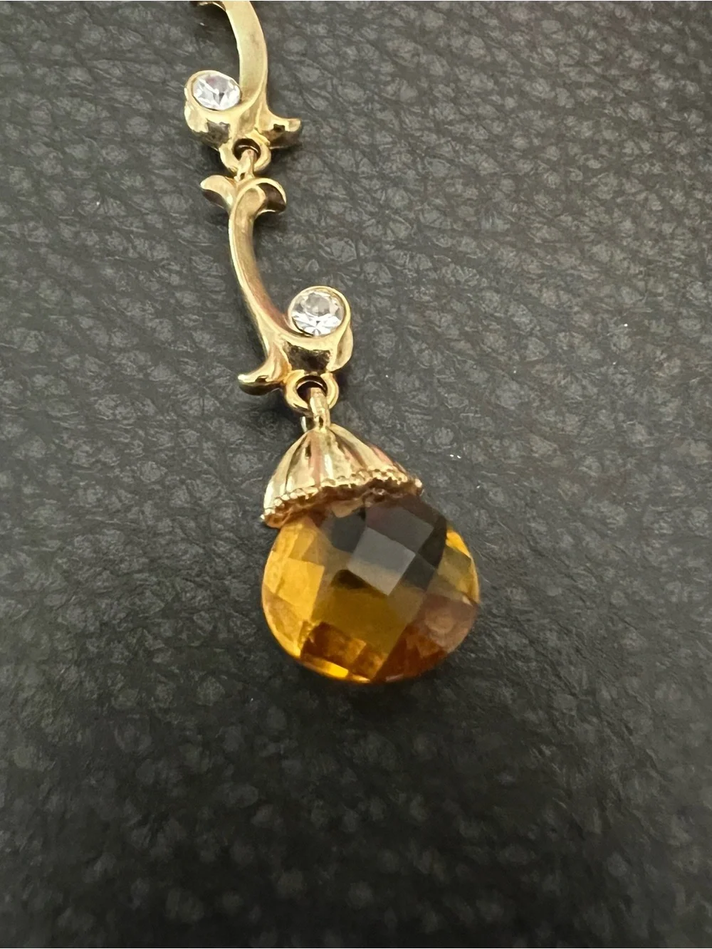 Avon Gold-Tone Accent with Faux Citrine Detail